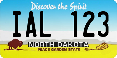 ND license plate IAL123