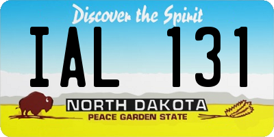 ND license plate IAL131