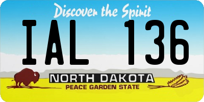 ND license plate IAL136