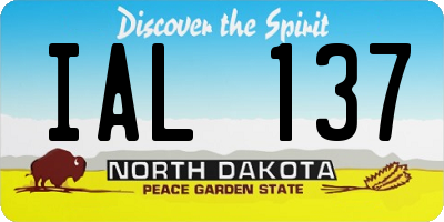 ND license plate IAL137