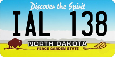 ND license plate IAL138