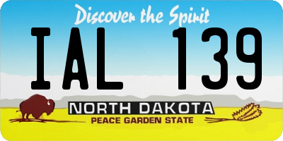 ND license plate IAL139
