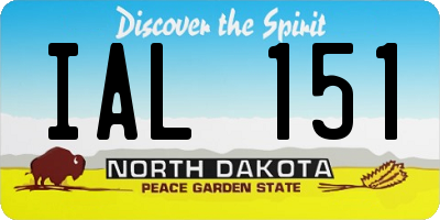 ND license plate IAL151