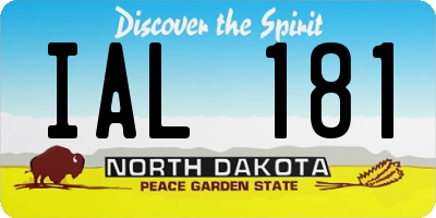 ND license plate IAL181