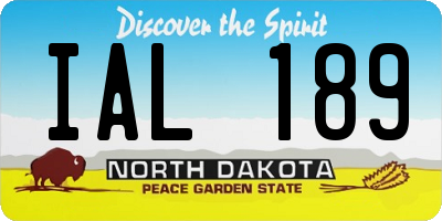 ND license plate IAL189