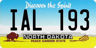ND license plate IAL193