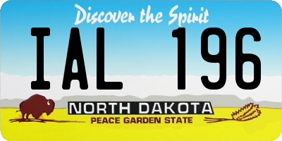 ND license plate IAL196