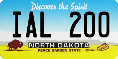 ND license plate IAL200