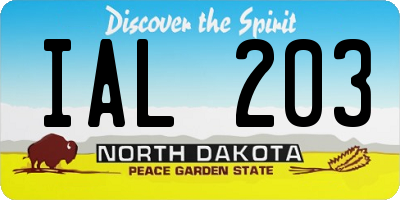 ND license plate IAL203