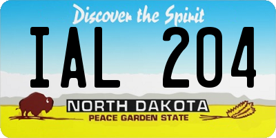 ND license plate IAL204