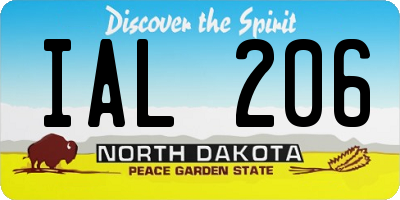 ND license plate IAL206