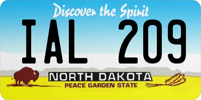 ND license plate IAL209