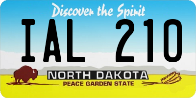 ND license plate IAL210