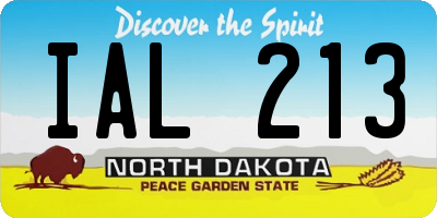 ND license plate IAL213