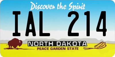 ND license plate IAL214