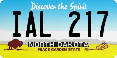 ND license plate IAL217