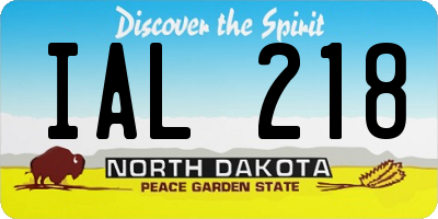 ND license plate IAL218