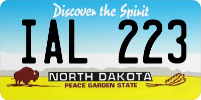 ND license plate IAL223
