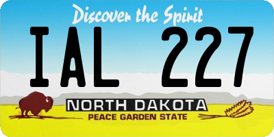 ND license plate IAL227