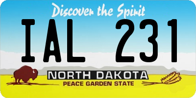 ND license plate IAL231