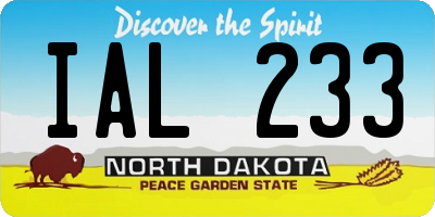 ND license plate IAL233