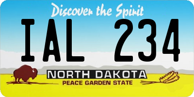ND license plate IAL234