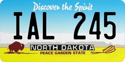 ND license plate IAL245