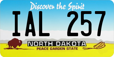 ND license plate IAL257