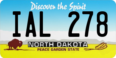 ND license plate IAL278