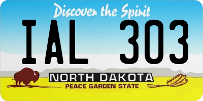 ND license plate IAL303