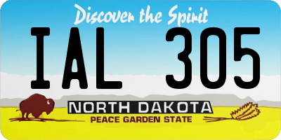 ND license plate IAL305