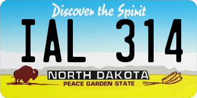 ND license plate IAL314