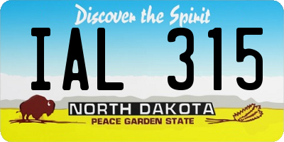 ND license plate IAL315