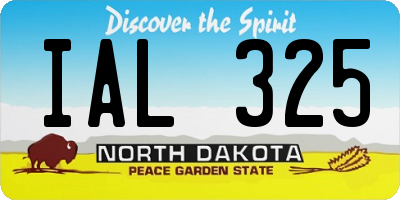 ND license plate IAL325