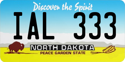 ND license plate IAL333