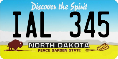 ND license plate IAL345