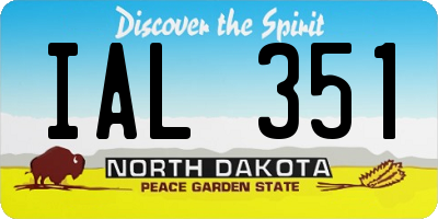 ND license plate IAL351
