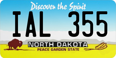 ND license plate IAL355