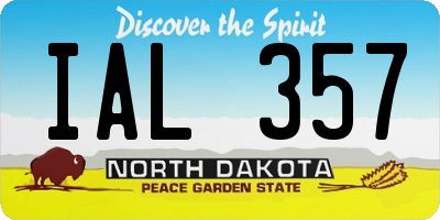 ND license plate IAL357