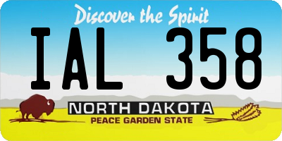 ND license plate IAL358