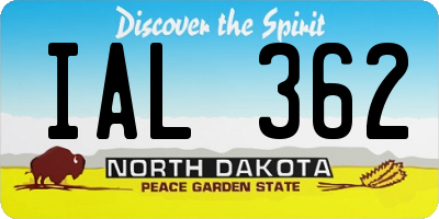 ND license plate IAL362