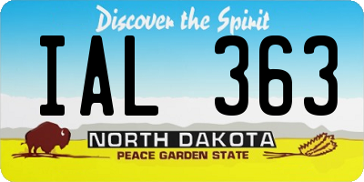 ND license plate IAL363