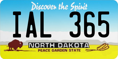 ND license plate IAL365