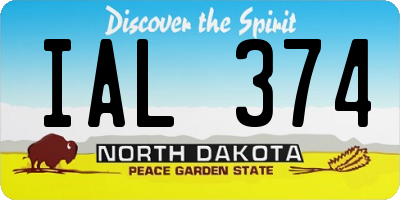 ND license plate IAL374