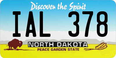 ND license plate IAL378