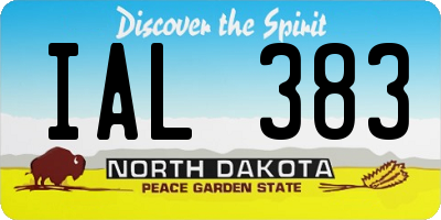 ND license plate IAL383