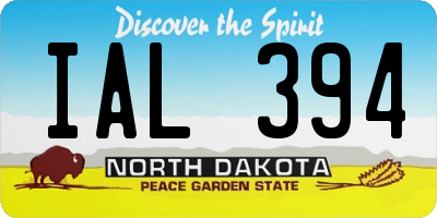 ND license plate IAL394
