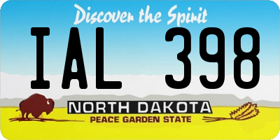ND license plate IAL398