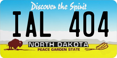 ND license plate IAL404