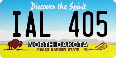 ND license plate IAL405